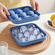 Forma de Gelo de Silicone em Formato de Bola de Futebol da Copa do Mundo 2026, Forma de Gelo de Silicone com 9 Cavidades, Fabricante de Bolas de Gelo Redondas, Forma de Gelo - Multicolorido - Visão 10