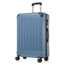 YONSLY Hard Shell Suitcase 16/20/24/28 Inches With 4 360° Wheels Sturdy Double Zipper Combination Lock Mesh Pocket Soft Rubber Handle Travel Suitcase - 灰藍 - 查看 12