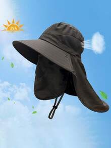 1pc Unisex Solid Color Neck Gaiter, Outdoor Wide Brim Sun Hat For Fishing, Hiking, Camping And Other Outdoor Activities - Multi-colored. - View 15