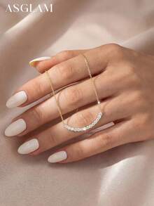 1 chiếc dây chuyền đá Zirconia cao cấp, dây chuyền xương đòn bằng bạc 925 thanh lịch, món quà trang sức tinh tế, phù hợp cho các cô gái đeo hàng ngày và trang trí. - phong cách 1 - Xem 8