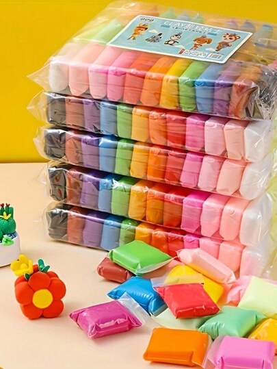 12, 24 y 36 Piezas de Fomi moldeable Mágica para Modelar con Kit de Herramientas, No Tóxica, 7 Colores (Base Multicolor) para Juego Creativo, Suministros de Arte y Juguetes Educativos, Regalos de Navidad/Año