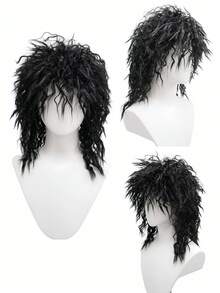 anxin Retro 80s Hair Metal Rocker Blonde Wig: Step Back Into The Era Of Big Hair And Electric Riffs With This Voluminous Curly Blonde Wig, Perfect For Embodying Iconic Hair Metal Guitarists, Stage Frontmen, And Rock Legends At Tribute Concerts And Retro-Themed Cosplay Events - Multicolor - View 3