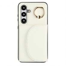 PU 人造皮革手機殼，相容 Galaxy A17 A56 A36 A26 A16 A55 A35 A15 A54 A14 A73 A53 A13 A72 A52 A71 A51 4G 5G，附環形支架，RFID 防盜錢包手機殼，相容 Galaxy S26 S25 Edge S24 S23 S22 S21 FE Plus Ultra，附支架卡槽保護殼 - 白色 - 查看 25