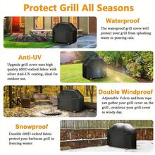Heavy Duty Waterproof Grill Cover, UV-Resistant And Fade-Proof, All-Weather Protection. Suitable For Charbroil, Nexgrill And Other Brand Grills. Black. - A - View 5