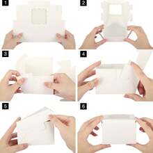 Tomnk 50/100/150pcs White Cookie Boxes With 3 Style Window, 4x4x2.5 Inch Small Bakery Boxes, For Dessert, Chocolate Strawberries Donuts And Party Favor, Gift Boxes, Wedding Cookie Boxes, Mother's Day - 紙盒 - 查看 9