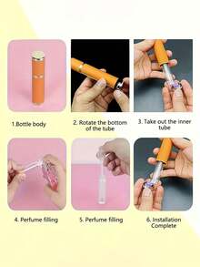 1 chai nước hoa da có thể tái sử dụng, chai xịt rỗng cầm tay, bình xịt nước hoa du lịch unisex, thiết kế nhỏ gọn, vòi xịt thời trang, đầu phun chất lượng, chiết nước hoa, dành cho người yêu thích nước hoa, sử dụng hàng ngày. - Xem 7