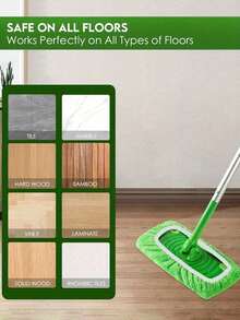 2 Pieces Of Reusable Ultra-Fine Fiber Mop Pad, High Quality Mop Refill Pads, Super Absorbent And Durable Wet/Dry Cleaning Cloth, Gray Polyester, With White Edge Round Design, With Elastic Band Design, Compatible With Most Flat Mops - Multicolor - View 2