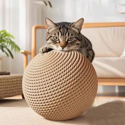 Extra Large Sisal Ball, Super Durable Sisal Material (Multiple Colors Available), Cat Scratching Ball, Pet Toy, Self-Entertainment Stress Relief Chew Stick, Cat Toy, Dedicated Scratching Pad, Cat Scratch Ball Supplies, Perfect Pet Gift