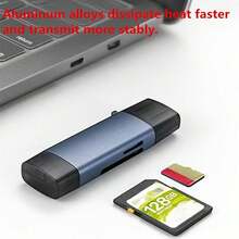 五合一铝合金读卡器，带USB-C接口，支持TF/SD卡 - 查看 9