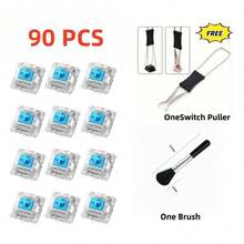 50pcs/100pcs Practical Blue/Black/Red/Brown Mechanical Keyboard Switches, Hot-Swappable Cross Axis Core - With Keycap Puller - Multicolor - View 41