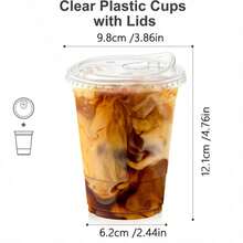 10/20 Sets Of 16-Ounce Disposable Transparent Plastic Coffee Cups (With Lids), In U-Shaped Round-Bottom And Flat-Bottom Styles, Suitable For Holding Coffee, Latte, Layered Cold Drinks And Milk Tea. - Transparent - View 4