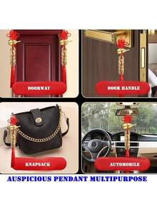 Bộ 2 mặt dây chuyền bình tài lộc phong thủy (bình kim loại kèm 5 đồng xu), quà tặng chúc phúc mang lại sức khỏe, thành công, an toàn và giàu có, thích hợp để trang trí xe hơi, đồ nội thất, túi xách, nhà cửa, văn phòng và các không gian khác. Đồng xu phong thủy Trung Quốc, đồng xu Kinh Dịch, bùa may mắn năm mới bằng đồng thau truyền thống, kèm dây đỏ, thu hút sự thịnh vượng. - nhiều màu - Xem 5