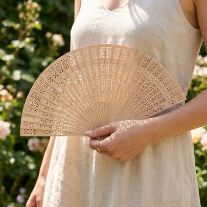 1/6/50Pcs Wooden Hand Fan Wood Handheld Folding Fans Wedding Party Favors, Carved Wooden Wedding Fans Vintage Wooden Folding Fans, Wedding Fans Elegant Wooden Fan Folding Hand Fan, Elegant Chinese-Inspired Wooden Folding Fan, Elegant Wedding Gifts, Bridesmaid Gifts, Wedding Keepsakes, Perfect For Weddings, Bridal Showers Home Decor