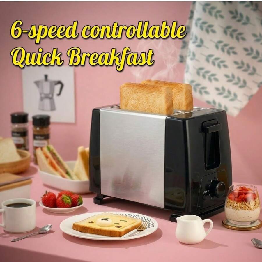 2-Slice Toaster With 6 Temperature Settings And Extra-Wide 1.18-Inch Slots For Bagels, Waffles, Specialty Breads, Puff Pastries, Snacks With Slide-Out Crumb Tray, Cancel Button - 查看 1