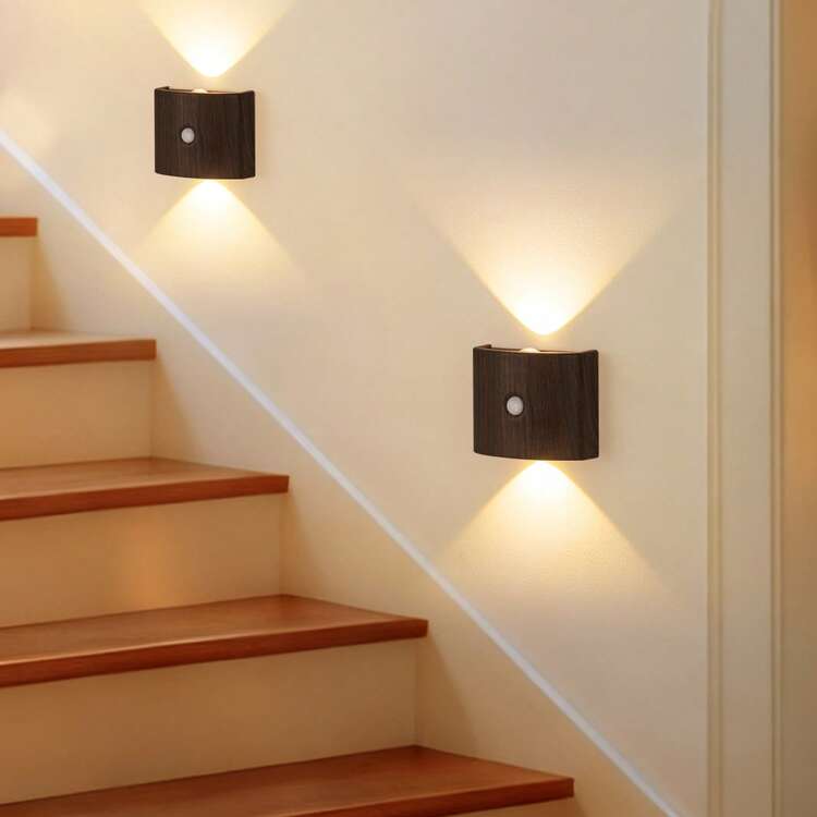 LED感应橱柜灯，无线USB充电壁灯，壁挂式装饰灯，磁吸式夜灯，3种色温可调，超长电池寿命，柔和灯光，护眼，适用于橱柜下方、衣柜下方、架子下方、楼梯下方、走廊下方等。 - 多色 - 查看 1