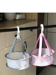 1pc Women's Makeup Brush Cleaning Sponge Tool Storage Rack, Foldable Mini Makeup Sponge Drying Net Bag, Home Use - D - View 7