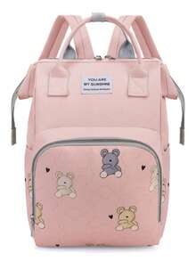Oaoleer 1pc Multi Functional Travel Diaper Backpack Maternity Baby Diaper Changing Bag Large Capacity Waterproof Oxford Cloth Diaper Bag Backpack With Practical Pockets Stroller Compatible Cute Cartoon Design Ideal Mother's Day Gifts New Mom Gifts - Multicolor - View 15