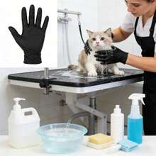 100pcs Black Disposable Nitrile Gloves, Latex & Powder Free, For Household Cleaning, Kitchen Use (Random Style) - Multicolor - View 6