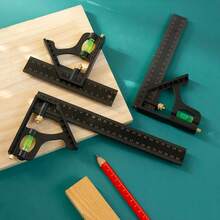 Multifunctional Combination Ruler 150/200/250mm, Angle Ruler Protractor, Level Aligner, Inclinometer, Woodworking Tools B9CJ - 200MM - View 3
