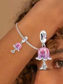 1件时尚925纯银铃兰吊坠珠，适合女士手链、手镯、DIY首饰制作以及日常穿搭搭配，是女孩的理想饰品。 - 款式13 - 查看 1