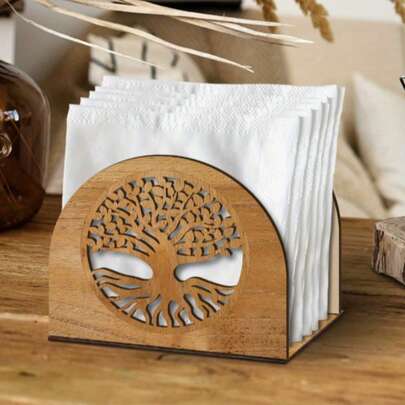 Tree Shaped Hollow Napkin Holder With Transparent Design For Desktop Cabinet Storage, Decorative Branch Root Display Organizer, Perfect For Home Office Decoration And Tabletop Organization, Stylish Napkin Dispenser Holder For Kitchen Dining Room Decor, Elegant Storage Solution For Papers And Accessories, Modern Table Organizer For Everyday Use