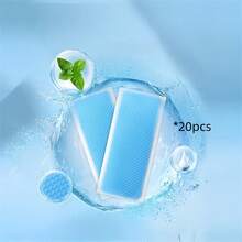 20pcs Summer Cooling Ice Stickers, Physical Cooling Ice Sticker Paper, Water Gel Quick Cooling Sticker Paper, Summer Icy Stickers, Gentle Non-Irritating Ice Sticker Paper - Square - View 9