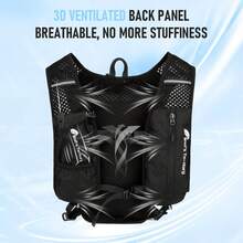 Running Vest With 500ML Soft Flask Women Men, Lightweight & Breathable Running Backpack With Phone Holder - 5L Capacity Adjustable Black Hydration Vest - Black - View 3