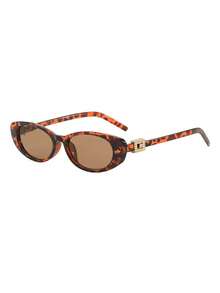 1 Pair Women's Cat Eye Small Frame Glasses Personalized Retro Decorative Temple Fashionable Versatile Street Style High-End - Multicolor - View 4