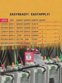 129pcs Set, Electrical Box Panel Labels, Circuit Breaker Catalog Labels, Conspicuous Identification Labels Stickers, Weatherproof Fuse Box Stickers - 129件套裝 - 查看 4