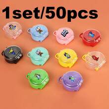 Bluey 1个新款热销卡通动漫多色迷你拉杆箱收纳盒敦煌风格PVC软橡胶防尘盒DIY首饰小物包装收纳礼品套装生日礼物新年礼物（随机款） - 彩色 - 查看 8