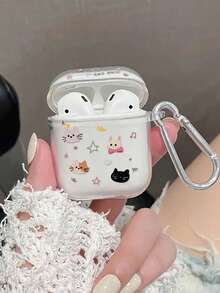 1个可爱猫狗图案透明软壳，兼容苹果1/2代、Pro 3 - 彩色 - 查看 5