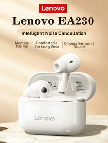 Lenovo EA230-5.4 Bluetooth Earphones: In-Ear Noise Cancelling, Low Latency, HD Calling, Stereo Sound, Compatible With Multiple Devices - Sakura White - View 2
