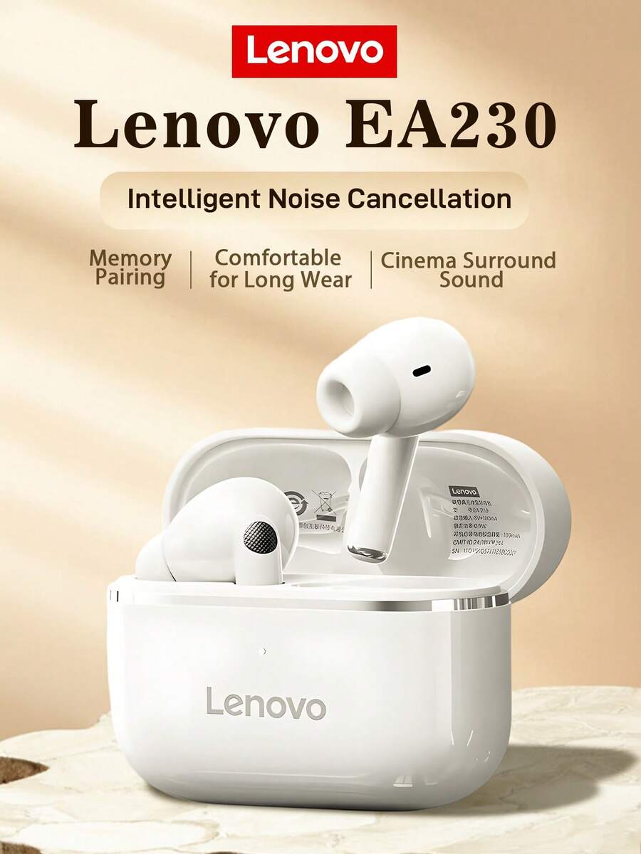 Lenovo EA230-5.4 Bluetooth Earphones: In-Ear Noise Cancelling, Low Latency, HD Calling, Stereo Sound, Compatible With Multiple Devices