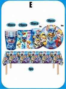 Set de vaisselle pour fête d'anniversaire, cadeaux de fête, décorations de fête de restaurant, vaisselle thématique pour repas de groupe - Multicolore - Voir 8