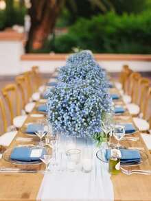 600pcs Blue Artificial Gypsophila Flowers, 20 Bunches Lifelike Gypsophila Bouquet, UV-Resistant Silk-Like Artificial Floral Arrangements, Suitable For Wedding Decor, Elegant Party Centerpieces, Anniversary Celebrations, DIY Home & Garden, Indoor/Outdoor Decoration, Bridal Bouquet And Vase Filler - Baby Blue - View 7