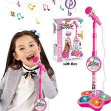 Mikrofon dengan Stand, Cocok untuk Karaoke dan Bermain Musik. Ini adalah mainan edukatif yang membantu perkembangan otak, ideal sebagai hadiah ulang tahun untuk anak perempuan dan laki-laki, juga bagus sebagai set suvenir pesta multi-bagian. - MultiWarna - View 3