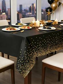 1/2pcs Disposable Tablecloth, Polka Dot Pattern, 137x274cm/54x108in, Thick & Durable Reusable Tablecloth For Birthday Party, Back To School Party, Ramadan, Wedding, Outdoor Picnic - Multicolor - View 2