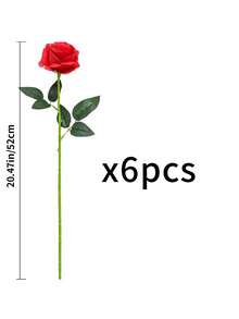 1/6/10 bó hoa hồng lụa nhân tạo, hoa hồng lụa giả giống thật cho ngày lễ tình nhân, ngày của mẹ, giáng sinh, trang trí tiệc cưới tại nhà, tiệc tùng, quà tặng, giỏ hoa, trang trí xe hơi, phụ kiện quần áo, bình hoa, trang trí nhà cửa & phòng - Màu Hoa hồng đỏ - Xem 9