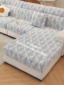 1pc Solid Color Premium Tree Branch Elastic Full Coverage Sofa Cover, Secure Fit No Slipping, Stretch Resistant No Deformation, High Elasticity Soft Texture, Durable Plush, Anti-Slip Pet Friendly, Machine Washable No Fading - Dark Grey - View 7