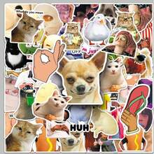 50pcs Funny Expression Stickers, Decorative & Practical, Suitable For Scrapbooking, Cute Cartoon Diaries, Waterproof Vinyl Material, Applicable To Water Bottles, Computers, Laptops, Phones, Luggage, Notebooks, Refrigerators - Multicolor - View 5