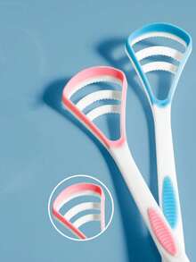 Fawnmum Tongue Cleaner, Macaron Tongue Brush For Fresh Breath, Tongue Scraper Oral Hygiene Cleaning Tool - Multicolor - View 1