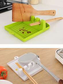 1PC Kitchen Spatula Rack Pot Lid Rack Shelves Countertop Shovel Spoon Shelf Soup Spoon Pad Put Soup Spoon Chopsticks Holder - Multicolor - View 7