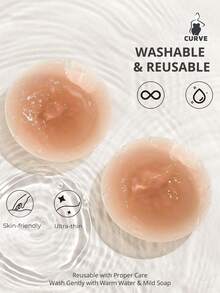 2PCS/4PCS No Show Sticky Nipple Covers, Invisible Reusable Waterproof Breathable Pasties, Skin Friendly Anti Slip Adhesive Pads For Backless Strapless Dresses, Wedding Party - Multicolor - View 5