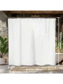 2D Flat, 2D Flat, 1pc A 2D Flat Hummingbird Watercolor Shower Curtain Featuring A Vintage Floral Nature Design, Made Of Polyester Fabric. It Serves As A Bathroom Decoration And A Bath Divider, Measuring 70.8 By 70.8 Inches And Includes 12 Hooks - Multicolor - View 5