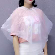 10pcs Disposable Salon Hairdressing Capes, Transparent Waterproof, Suitable For Dyeing, Perming, Haircut, Hairstyling, Hair Washing - A - View 2