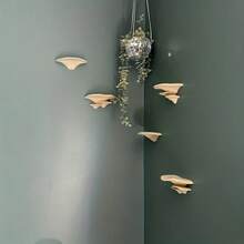 蘑菇壁挂式置物架 - 可爱的蘑菇造型置物架，饰有萌趣的蘑菇图案，采用耐用塑料材质，可用于房间收纳，打造童话般的墙面艺术展示效果，无需组装，壁挂式设计，方便整理房间，悬浮式置物架 - 彩色 - 查看 5