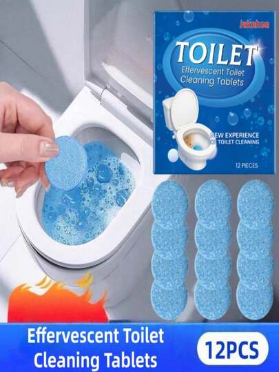 jakehoe Toilet Cleaning Effervescent Tablets, Suitable For Cleaning Indoor And Outdoor Toilets, Removing Stains And Odors, Leaving A Fresh Scent. A Great Gift For Family And Friends During Holidays. Sponge (Random New Or Old Model)