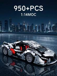 Bộ lắp ráp mô hình siêu xe 950 chi tiết màu bạc tỷ lệ 1:14, mô hình xe đua thực tế. - Nhiều màu - Xem 1