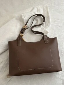 New Arrival Luxury Graphic Pattern Versatile Women Shoulder Tote Bag - Coffee - View 8