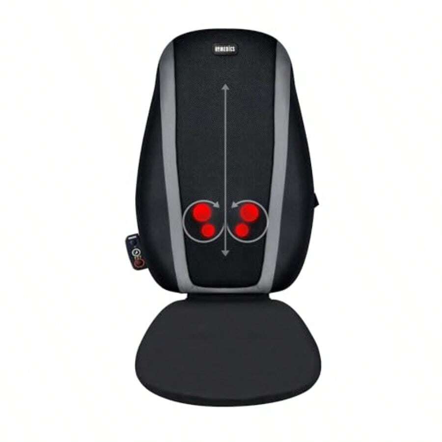 Homedics - Cojín de masaje con calor relajante masaje de amasamiento profundo apunta a puntos de presión en toda la espalda calor calmante relaja los músculos sobretrabajados libera la tensión reduce el dolor de espalda - Marrn - Ver 1